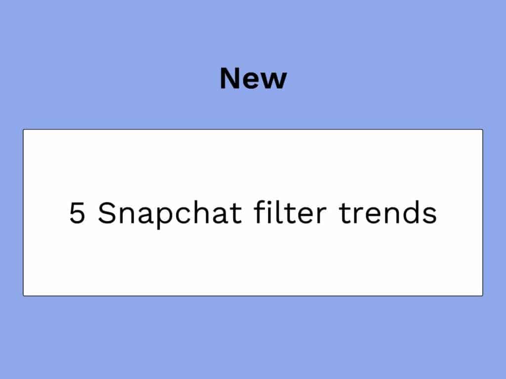 top 5 filtres snapchat