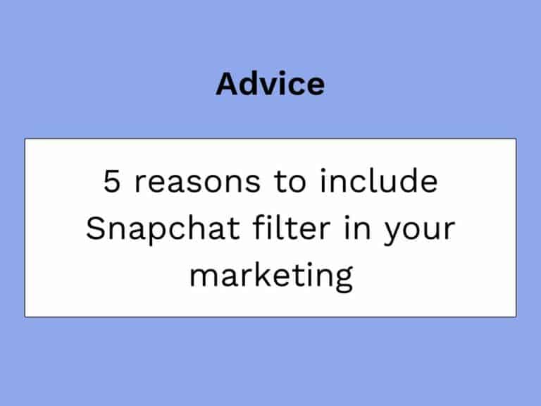 filtro snapchat per il marketing