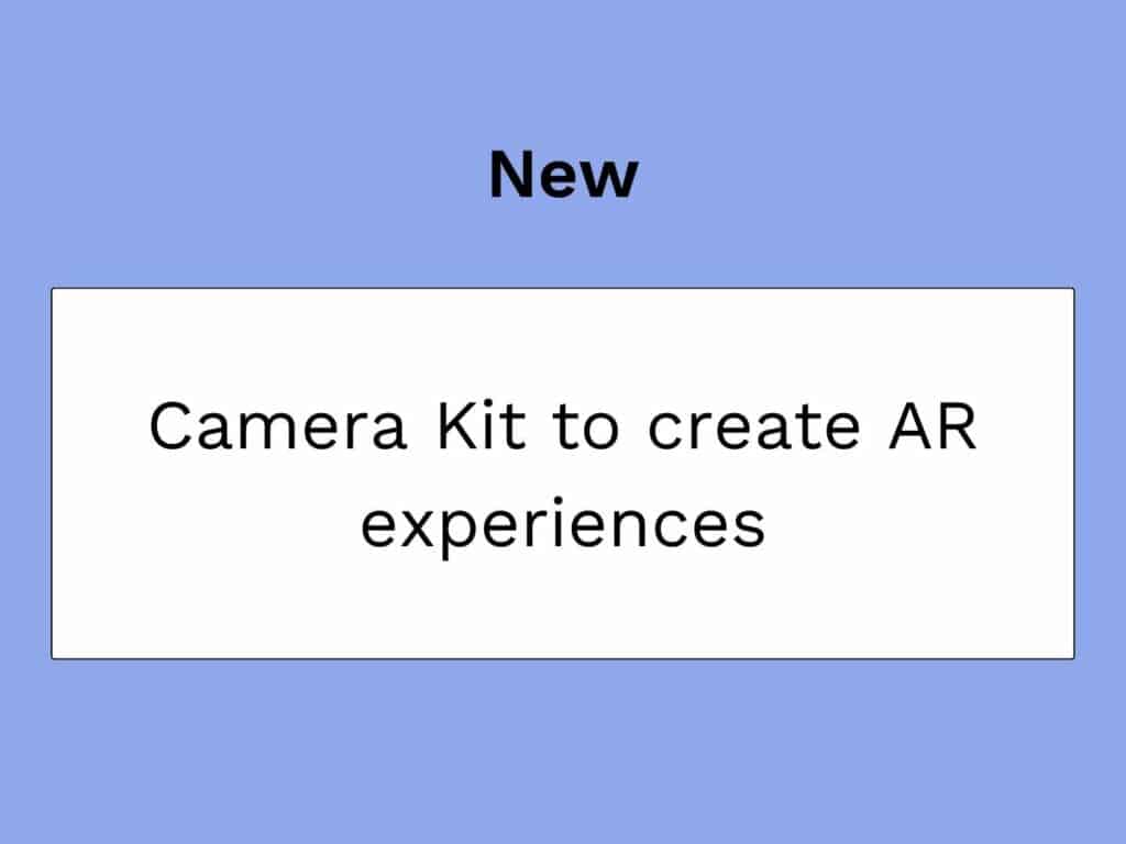 camera kit pour creer des experiences en realite augmentee