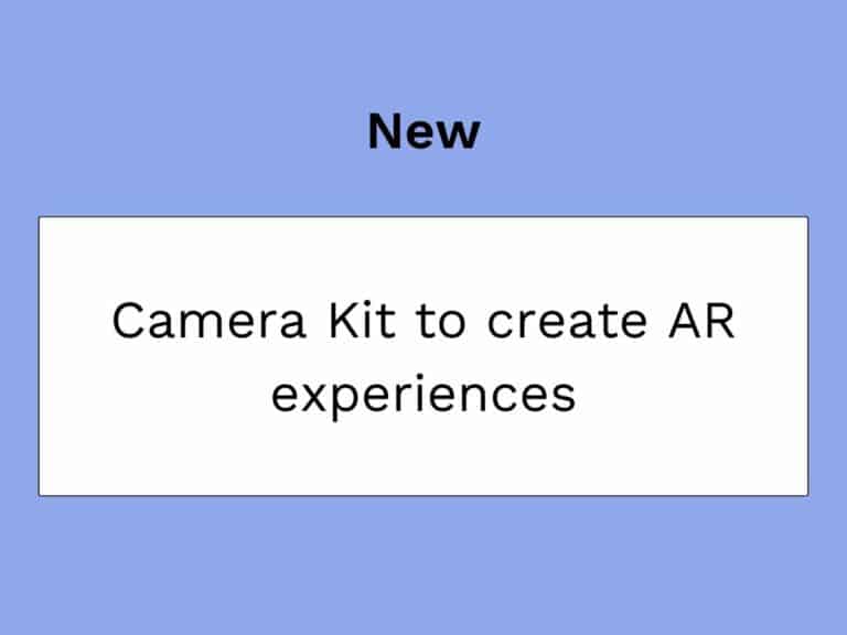 kit de cámara para crear experiencias de realidad aumentada