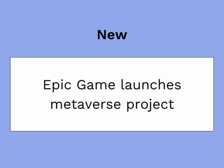 projets epic games dans le metavers