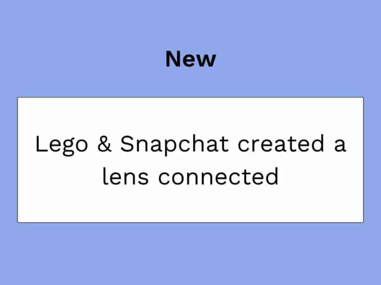 parceria entre o snapchat e a lego para lentes ligadas