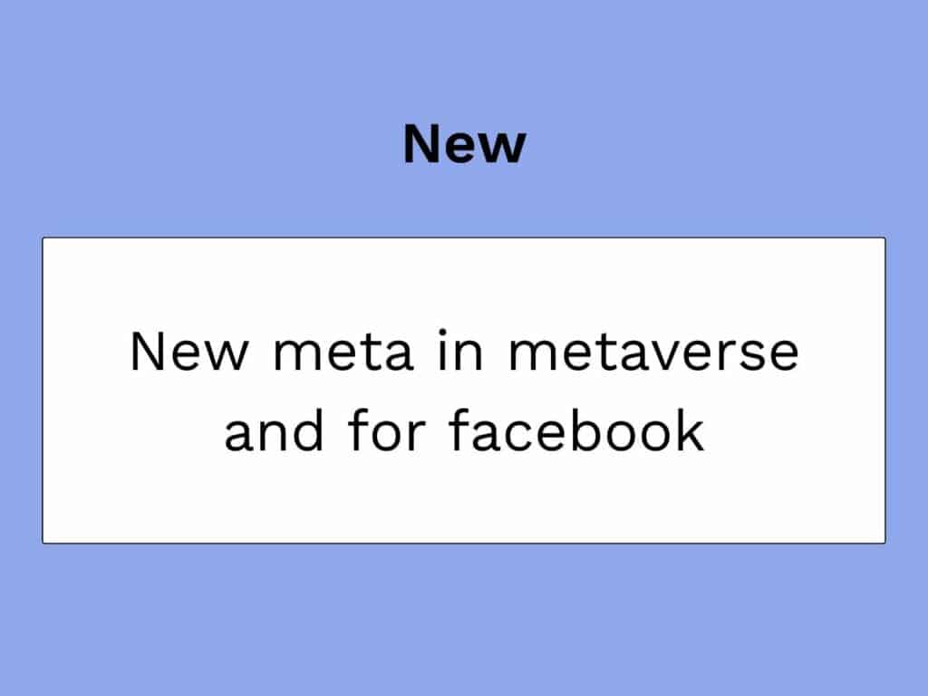nouveau meta dans le metaverse