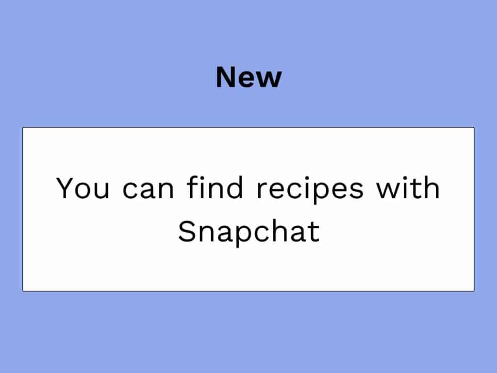 recipes on snapchat