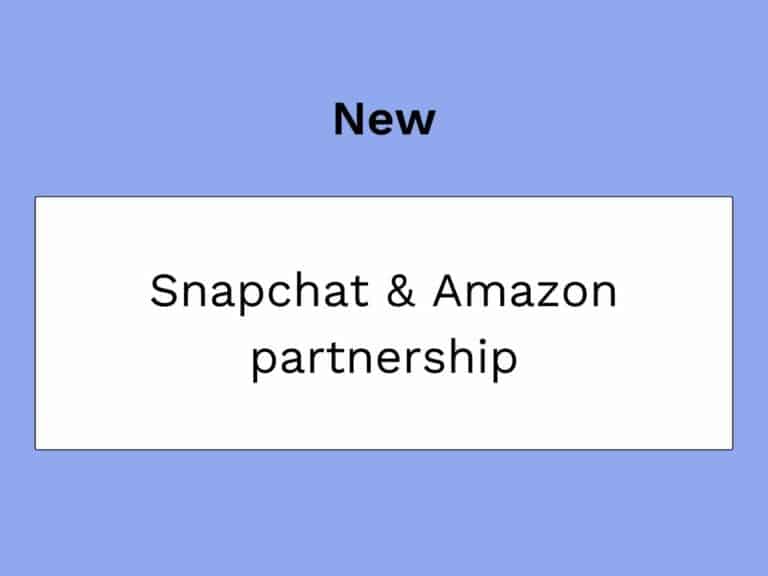 post no blog do Snapchat e na parceria de experimentação de produtos Amazon