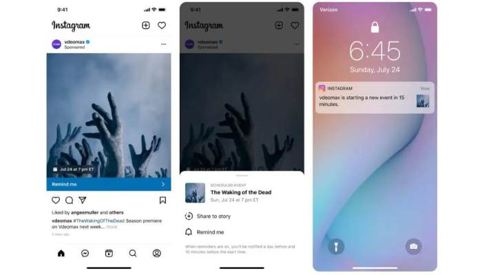 formato de anúncio do instagram para anúncios de lembrete