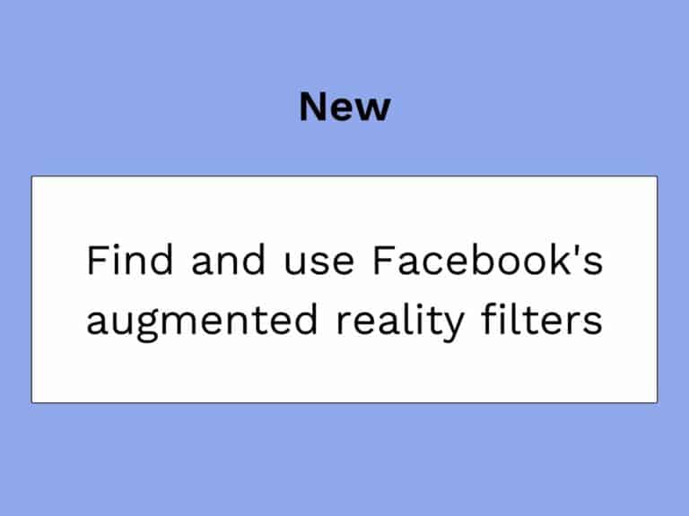 het vinden en gebruiken van augmented reality filters op facebook