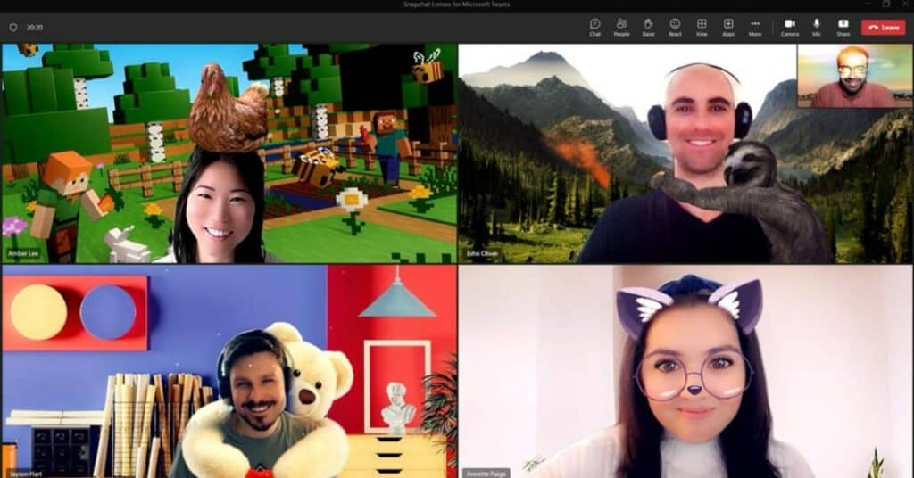 filtre snapchat pe microsoft teams