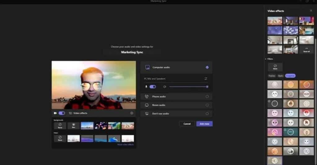 utiliser les filtres snapchat sur microsoft teams