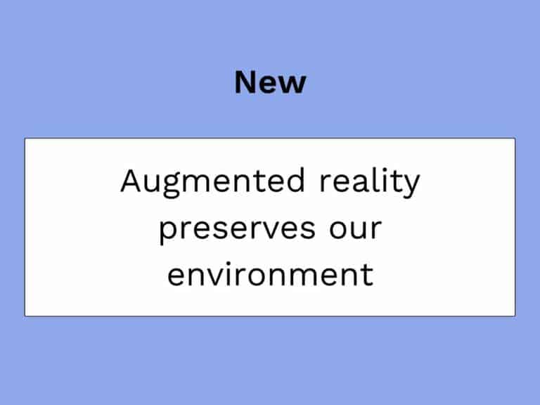 augmented reality preserves our environment