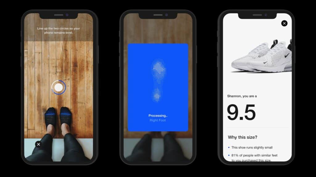 nike fit tool realidade aumentada