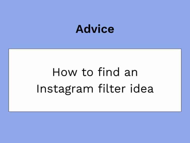 encontrar uma ideia de filtro para o Instagram