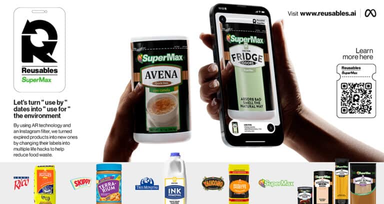 Filtro de instagram SuperMax para combater o desperdício alimentar