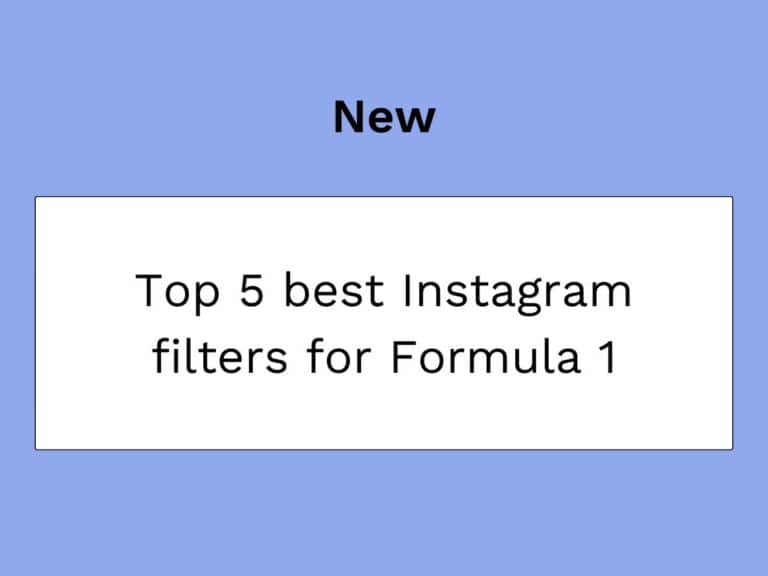 instagramfilters voor formule 1
