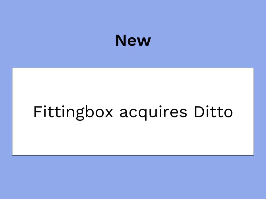 thumbnail blog article on the acquisition of ditto by fittingbox