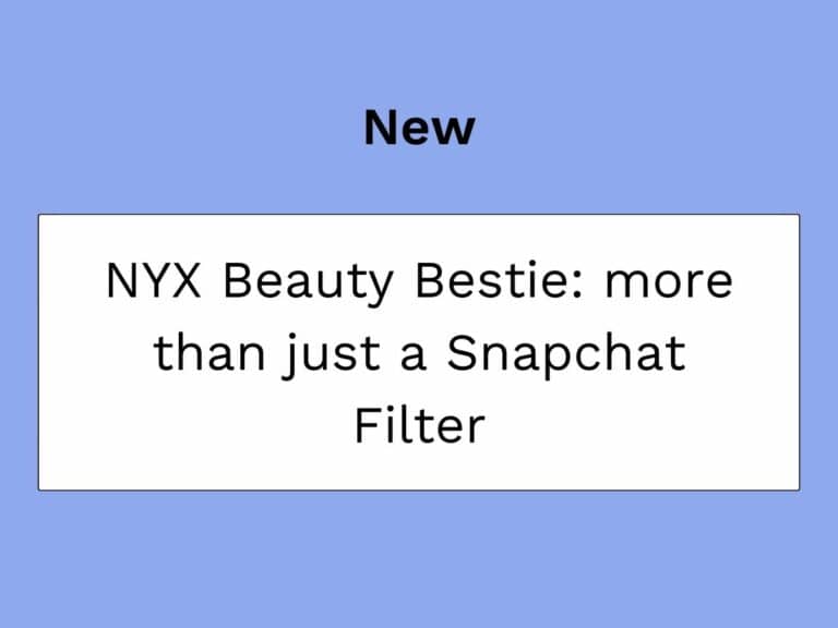 Filtro Snapchat Beauty Bestie de Nyx