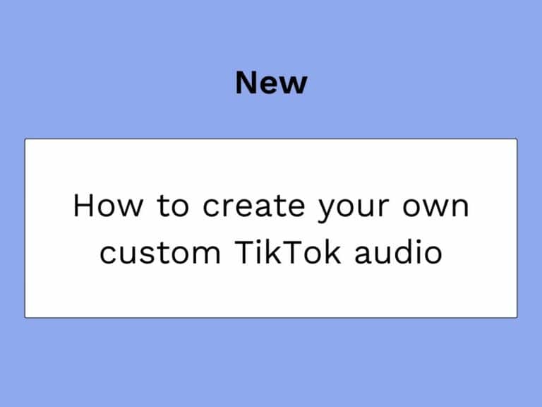 Maak je eigen audio en deel deze met het TikTok-universum.