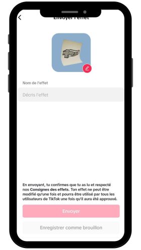 étape 6 pour créer un filtre TikTok sur l'application mobile