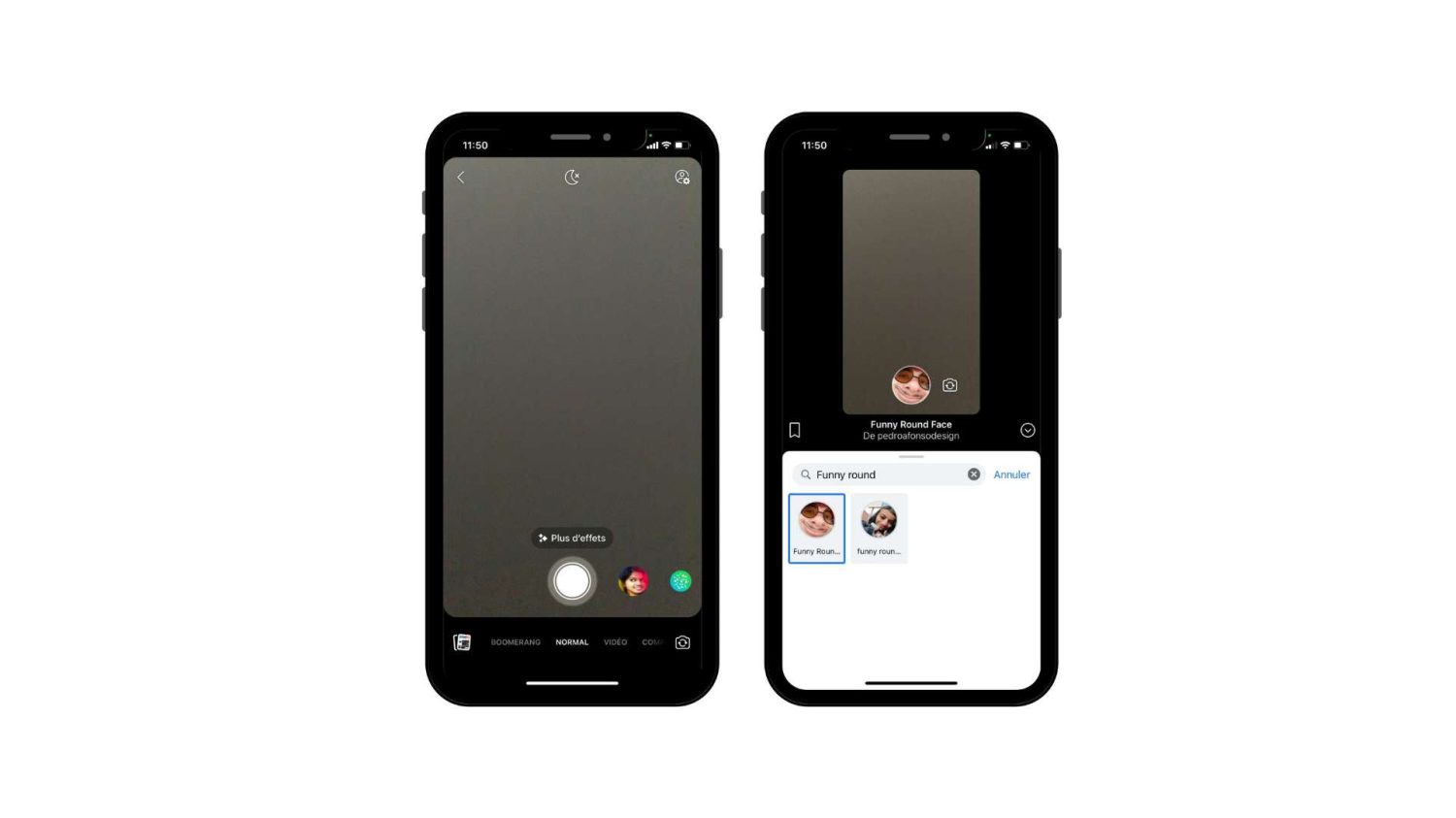 augmented reality filters op facebook zetten en de galerij openen