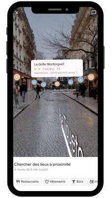 google maps feature with augmented reality