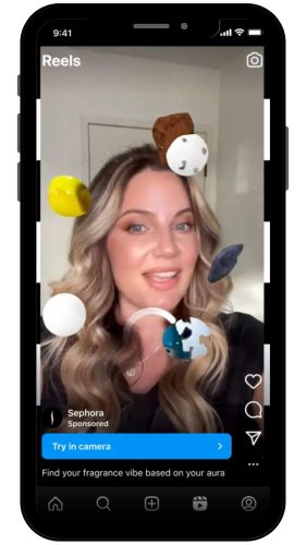 example of a sephora campaign with ar reels ads