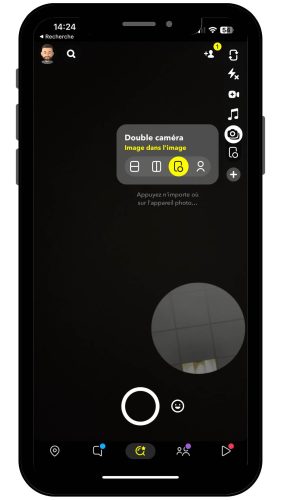 mode image dans image double camera snapchat
